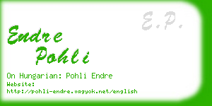 endre pohli business card